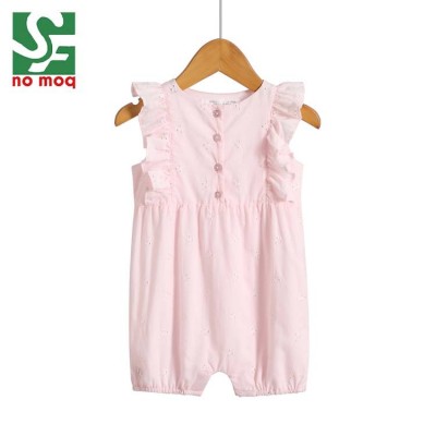 Quality Pink Short Sleeves Summer Newborn Kids Clothing Baby Bodysuit Baby Clothes Girls